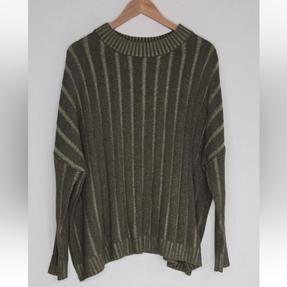 SANCIA Jolanda Knit Jumper Moss Green Rib Oversized Slouch Size M Womens